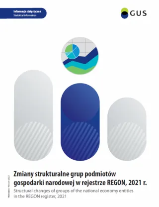 Powiększ obraz: Okładka publikacji pt. zmiany strukturalne grup podmiotów gospodarki narodowej w rejestrze REGON, 2021 r.