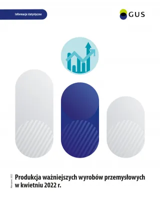 Powiększ obraz: Okładka publikacji Produkcja ważniejszych wyrobów przemysłowych w kwietniu 2022 roku