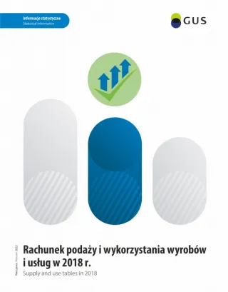 Powiększ obraz: Rachunek podaży i wykorzystania wyrobów i usług w 2018 roku. Okładka publikacji
