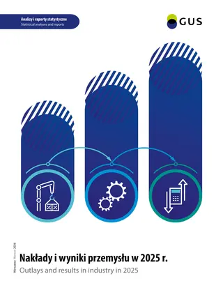Powiększ obraz: Cover of the publication Outlays and resultsin in industry in 2025 