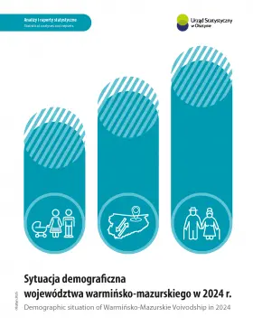 Powiększ obraz: Okładka publikacji Sytuacja demograficzna województwa warmińsko-mazurskiego w 2024 r.