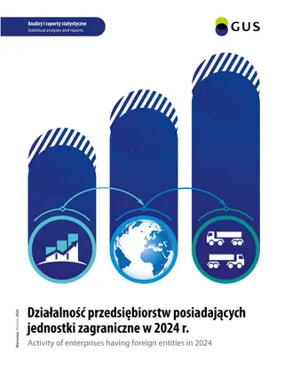 Powiększ obraz: Okładka publikacji Działalność przedsiębiorstw posiadających jednostki zagraniczne w 2024 r.