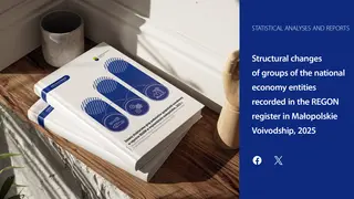 Powiększ obraz: Structural changes of groups of the national economy entities recorded in the REGON register in Małopolskie Voivodship, 2025 
