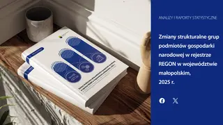 Powiększ obraz: Zmiany strukturalne grup podmiotów gospodarki narodowej w rejestrze REGON w województwie małopolskim, 2025 r. 