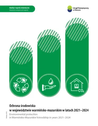 Powiększ obraz: Cover of the publication Environmental protection in Warmińsko-Mazurskie Voivodship in years 2021–2024