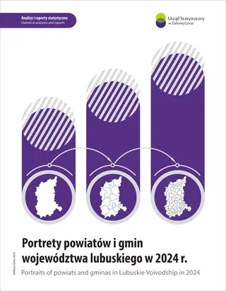 Powiększ obraz: Okładka publikacji Portrety powiatów i gmin województwa lubuskiego w 2024 r.