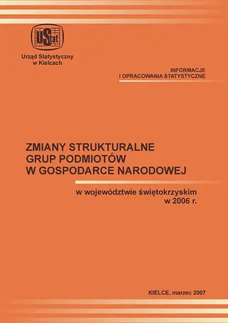 Powiększ obraz: Zmiany strukturalne grup podmiotów w gospodarce narodowej w województwie świętokrzyskim w 2006 r.