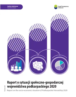 Powiększ obraz: Okładka opracowania Raport o sytuacji społeczno-gospodarczej województwa podkarpackiego 2020