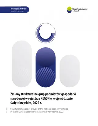Powiększ obraz: Zmiany strukturalne grup podmiotów gospodarki narodowej w rejestrze REGON w województwie świętokrzyskim, 2022 r. - okładka