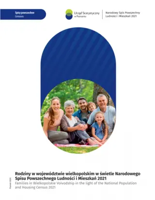 Powiększ obraz: Cover of Families in Wielkopolskie Voivodship in the light of the National Census of Population and Housing 2021