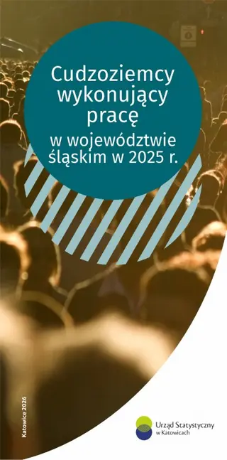 Powiększ obraz: Okładka publikacji pt. Cudzoziemcy wykonujący pracę w województwie śląskim w 2025 r.
