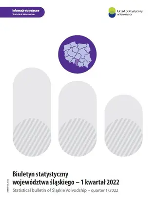 Powiększ obraz: Cover of the publication entitled Statistical bulletin of Śląskie Voivodship 2022 (I quarter 2022)