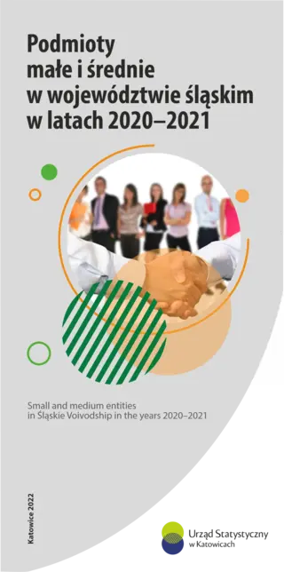 Powiększ obraz: Cover of the publication entitled Small and medium entities in Śląskie Voivodship in the years 2020–2021