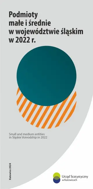 Powiększ obraz: Cover of the publication entitled Small and medium entities in Śląskie Voivodship in 2022