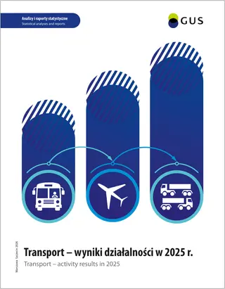 Powiększ obraz: Okładka publikacji Transport - wyniki działalności w 2025 r.